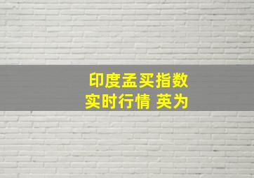 印度孟买指数实时行情 英为